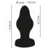 ANOS - Super Soft, Ribbed Anal Dildo - 7cm (Black) 