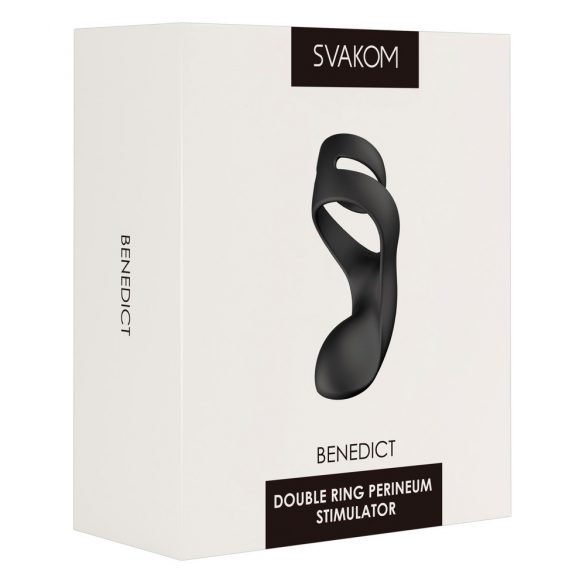 Svakom Benedict - Perineum Stimulating Vibrating Cock Ring (Black) 