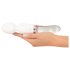 Liaison Wand - Rechargeable Silicone-Glass LED Vibrator (Transparent-White) 