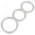 You2Toys - Metal Effect Triple Silicone Cock and Ball Ring (Silver) 