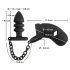 Black Velvet Silicone Penis Cage with Anal Dildo (Black) 