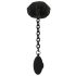 Black Velvet - Silicone Ball Cage with Anal Dildo (Black) 