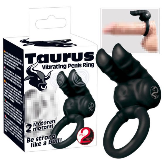 You2Toys - Taurus - double-motor vibrating penis ring (black)