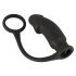 Black Velvet Anal Vibrator with Cock Ring (Black) 