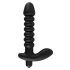 Black Velvet Ribbed Vibrator - Medium (Black) 