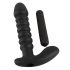 Black Velvet Ribbed Vibrator - Medium (Black) 