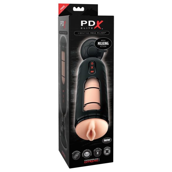 PDX Elite Mega Milker - Vibrating Masturbator (Black) 