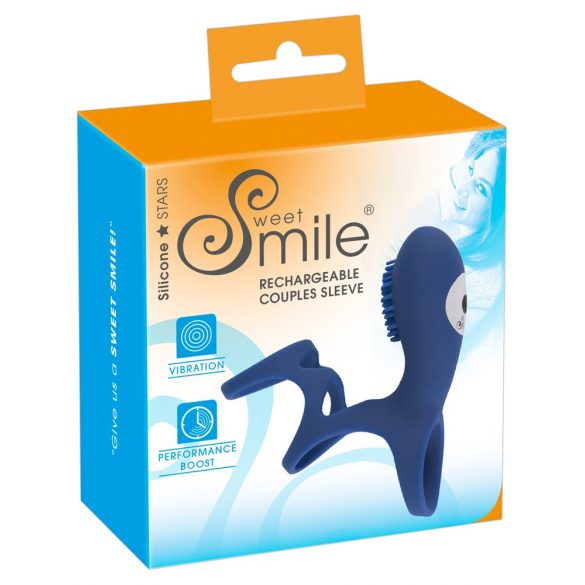 SMILE Couple - Rechargeable Vibrating Penis Sleeve (Blue) 