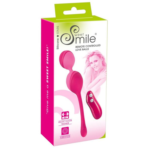 SMILE Love Balls - 82g Rechargeable Wireless Vibrating Egg (Pink) 