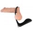 Black Velvet - Rechargeable silicone anal vibrator with penis ring (black)