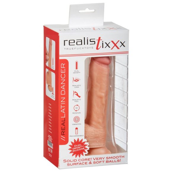 Realistixxx Latin Dancer - Rechargeable, Rotating Realistic Vibrator (Natural) 