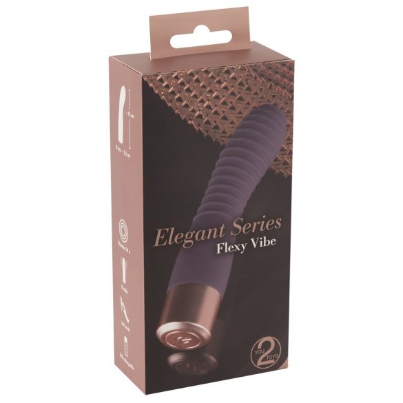 You2Toys Elegant Flexy - Rechargeable Ribbed G-spot Vibrator (Dark Purple) 