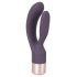 Elegant Double Battery-Powered Vibrator with Clitoral Arm (Dark Purple) 