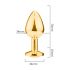 Sunfo - Metal Anal Dildo with Stone (Gold-Red) 