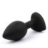 Sunfo - Silicone Anal Dildo with Heart-Shaped Gem (Black and White) 