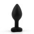 Sunfo - Silicone Anal Dildo with Heart-Shaped Gem (Black and White) 