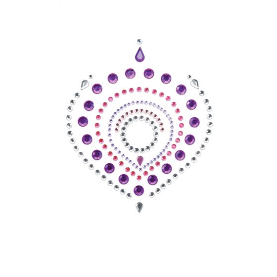 Sparkling diamonds intimate jewellery set - 3 pieces (pink-purple)