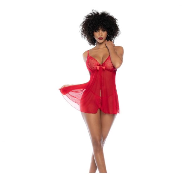 Lace Babydoll and Thong Set (Red) 