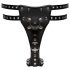 ZADO - leather harness with 2 inner dildos (black) 