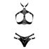 ZADO - Leather set with buckle underwear (black)