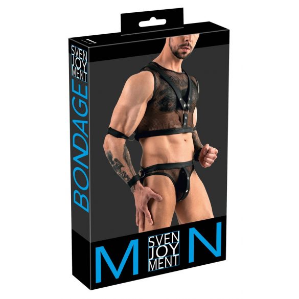 Svenjoyment Bondage - Mesh Top and Jockstrap Set (Black)  - M