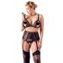 Cottelli Plus Size - Lace Lingerie Set (Black)  - XXXXL