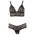 Cottelli Plus Size - Delicate Lace Bra Set (Black)  - XXXXL