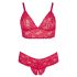 Cottelli Plus Size - Soft Lace Bra Set (Red) 