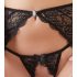 Abierta Fina - Glittering Lace Charm - Bra Set (Black)  - L