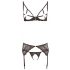 Abierta Fina - Glittering Lace Charm - Bra Set (Black)  - L