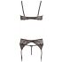 Abierta Fina - Glittering Lace Charm - Bra Set (Black)  - L