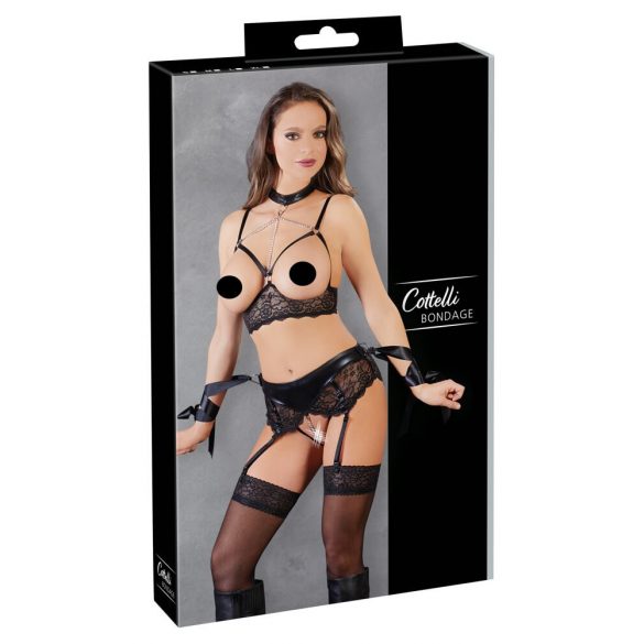 Cottelli Bondage - Lace Lingerie Set (5-Piece) 