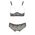 Cottelli Plus Size - Beaded Bra Set (Black)  - XL