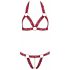 Cottelli - Open Bra Set with Metal Rings (Burgundy)  - M/L