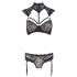 Cottelli - Collared Lace Bra Set (Black)  - 80B/M