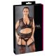 Cottelli Plus Size - Lace Lingerie Set with Rhinestones (Black) 