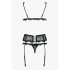 Obsessive Emperita - Embroidered Lingerie Set (Black) 