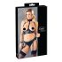 Cottelli Bondage - Glossy Lift-up Set with Handcuffs (Black)  - M