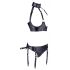 Cottelli Bondage - Glossy Lift-up Set with Handcuffs (Black)  - XL