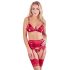 Abierta Fina - Shimmering Chain Lingerie Set (Red) 