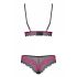 Obsessive Tulia - Lace Lingerie Set (Black-Pink)  - L/XL