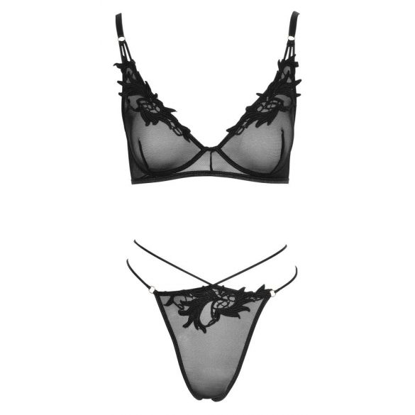 Cottelli - translucent lace bra set (black)