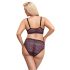 Cottelli Curves Plus Size - translucent pattern bra set (purple)