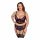 Cottelli Plus Size - Bra and Garter Set (Black-Red) 