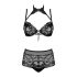 Obsessive Elizenes - patterned sheer bra set (black)