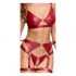 Cottelli Bondage - Shiny Bra Set with Handcuffs (Red) - M