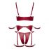 Cottelli Bondage - Shiny Bra Set with Handcuffs (Red) - M