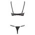 Cottelli - strappy, ring bustier and thong (black) - 75C/S