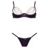 Cottelli - Rhinestone Chain Satin Lingerie Set (Black)  - 85C/L