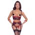 Cottelli Bondage - Matte, Lace Push-Up Set (Red) 